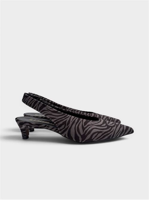 Slingback zebrata grigia con tacco IL LACCIO | E301ZEBRAGRIGIO